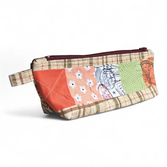 Patchwork Quilted Zipper Pencil Pouch - Picture 6 of 6